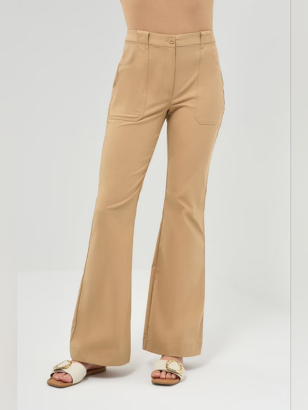 Anatomie Darby Travel Pants Size Small Stretch Flare Camel Lightweight NWT